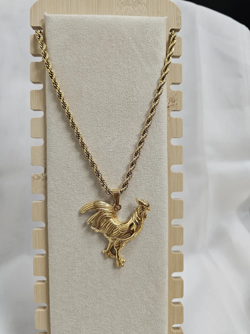 Gold Rooster Pendant Necklace - Women Jewelry